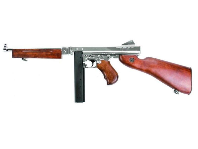 CYBERGUN Thompson M1A1 Silver Gerçek Ahşap AEG Airsoft Tüfek - Görsel 3