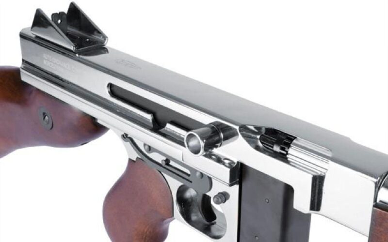 CYBERGUN Thompson M1A1 Silver Gerçek Ahşap AEG Airsoft Tüfek - Görsel 4