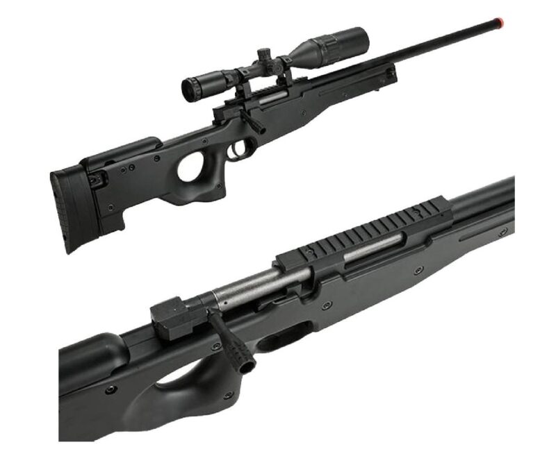 JG / Angel Custom L96 APS-2 Fabrikadan Upgradeli Bolt Action Sniper Siyah Spring Airsoft Tüfek - Görsel 2
