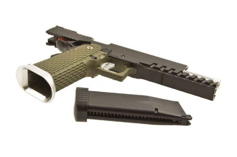 KJW KP-06 Hi-Capa Full Metal Haki Yeşil GBB Airsoft Tabanca - Görsel 3