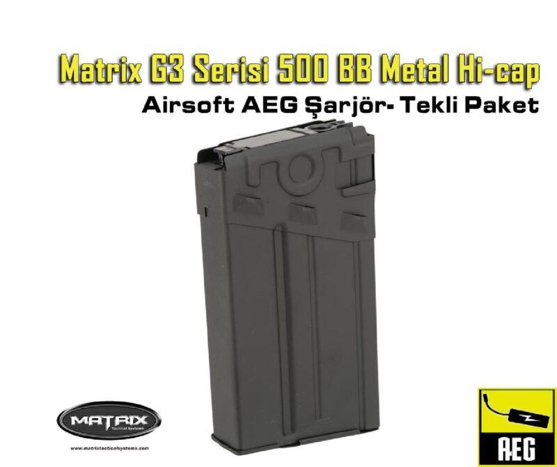 Matrix G3 Serisi 500BB Full Metal Hi-Cap AEG Airsoft Tüfek Şarjörü