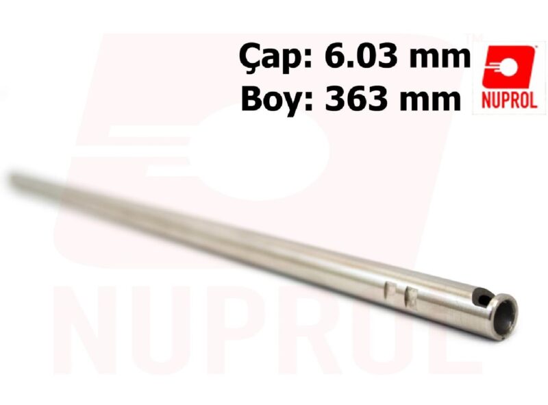 NUPROL Paslanmaz Çelik Airsoft İç Namlu Inner Barrel 363mm 6.03mm