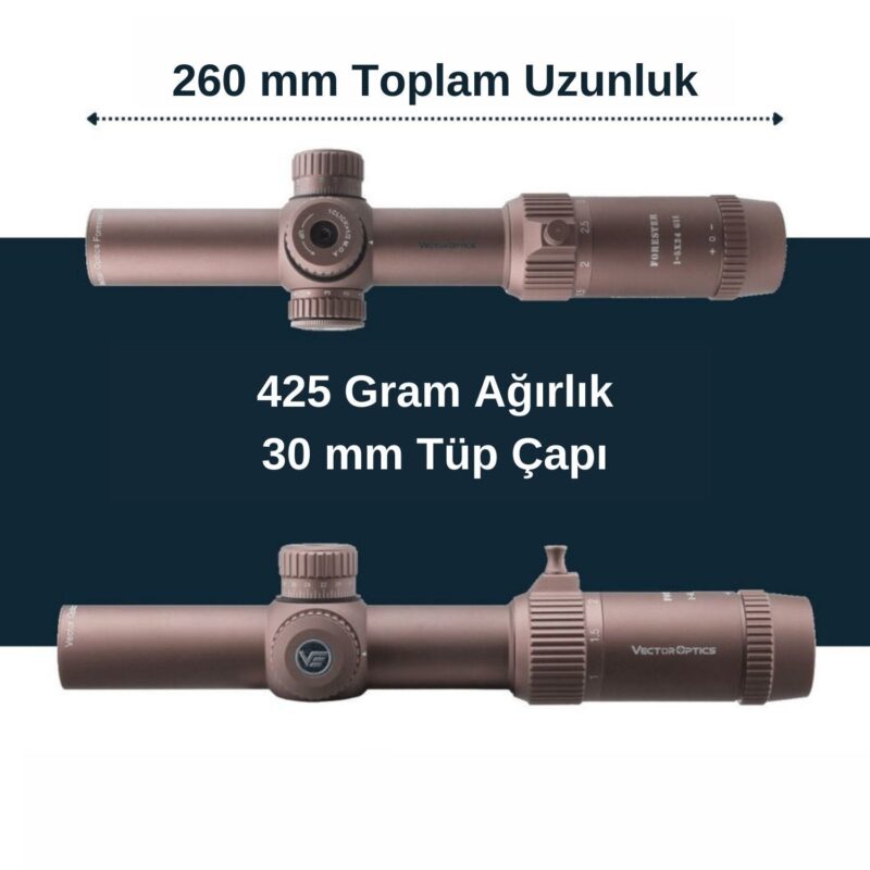 Vector Optics Forester 1-5x24 Gen II FDE Tan Tüfek Dürbünü - Görsel 2